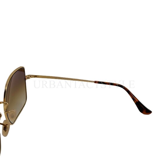NEW Ray-Ban RB1971 Square 1971 Classic Sunglasses with Gold Frame Brown Lens - Picture 4 of 12